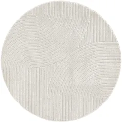 benuta Pop In- & Outdoor-Teppich Rund Mars Cream ø 160 cm - Teppich für Balkon, Terrasse & Garten