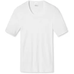 SCHIESSER Herren 1/2 Arm T-Shirt - Jacke, Unterhemd, Cotton Essentials, Feinripp Weiß / 3XL