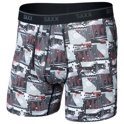 Saxx - Quest Quick-Dry Mesh Boxer Brief Fly 6'' - Kunstfaserunterwäsche Gr S grau