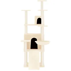 vidaXL Kratzbaum Sisal-Kratzsäule Katzenkratzbaum Katzenbaum Kletterbaum Creme (154 cm, Creme), Katzenbaum