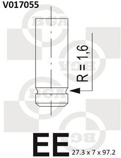 Bga Auslassventil V017055 Für Fiat Autobianchi Alfa Romeo