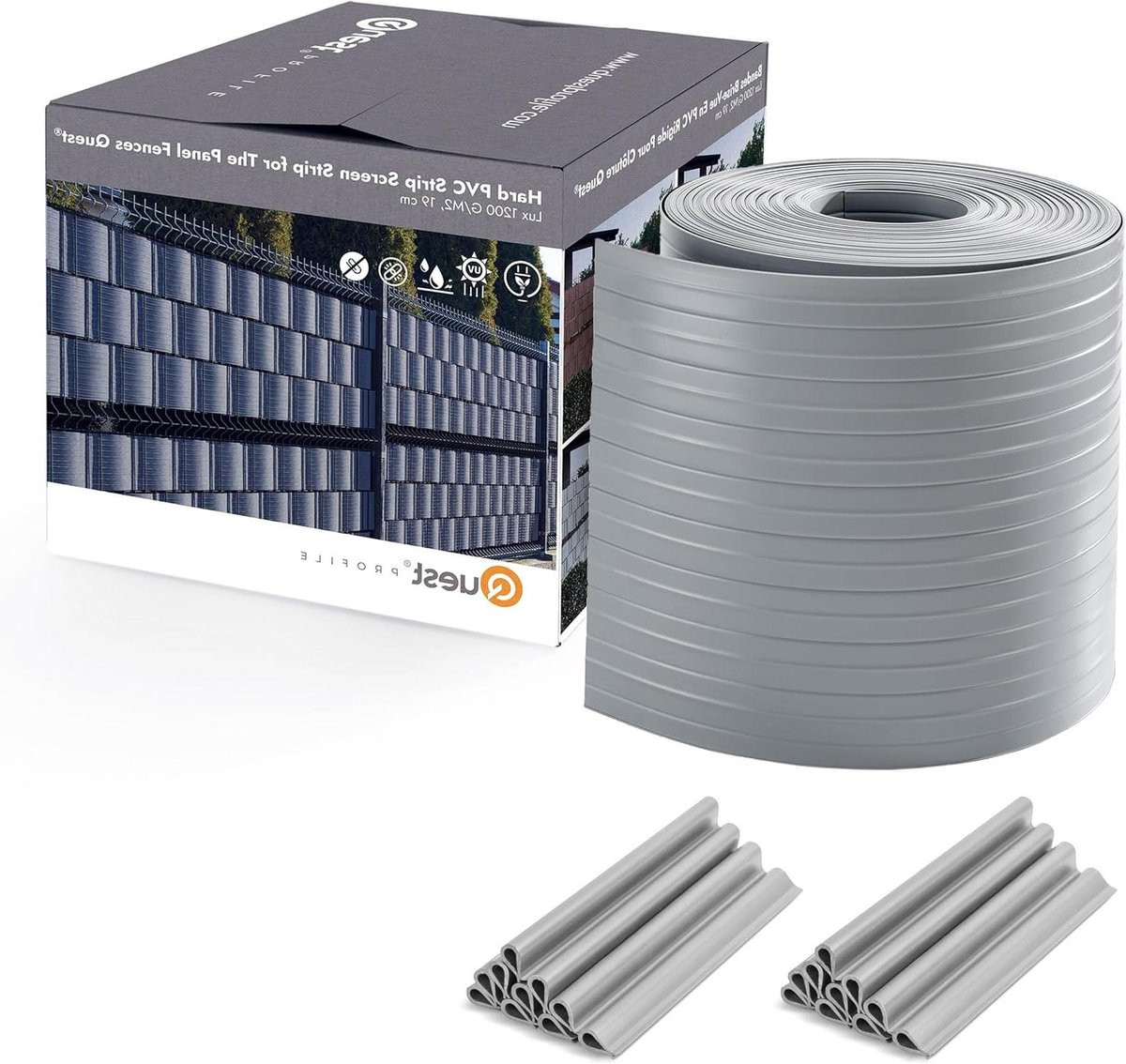Privacy Strips Windscherm Rol Grijs - Weerbestendig PVC - 26 m x 19 cm