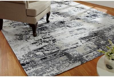 KALATY Jardin Sand/Steel Cotton Chenille Handmade Area Rug