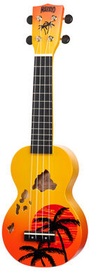 Mahalo Hawaii Orange Ukulele Orange avec graphisme Hawaï