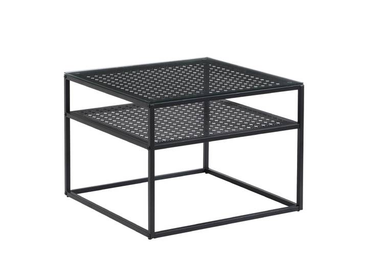 Couchtisch 60 x 60 x 45 cm Glas Metall Schwarz