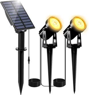 Inspire Curations 3000K Solar Landscape Spotlight IP65 Outdoor Garden & Tree Light 2 Leds
