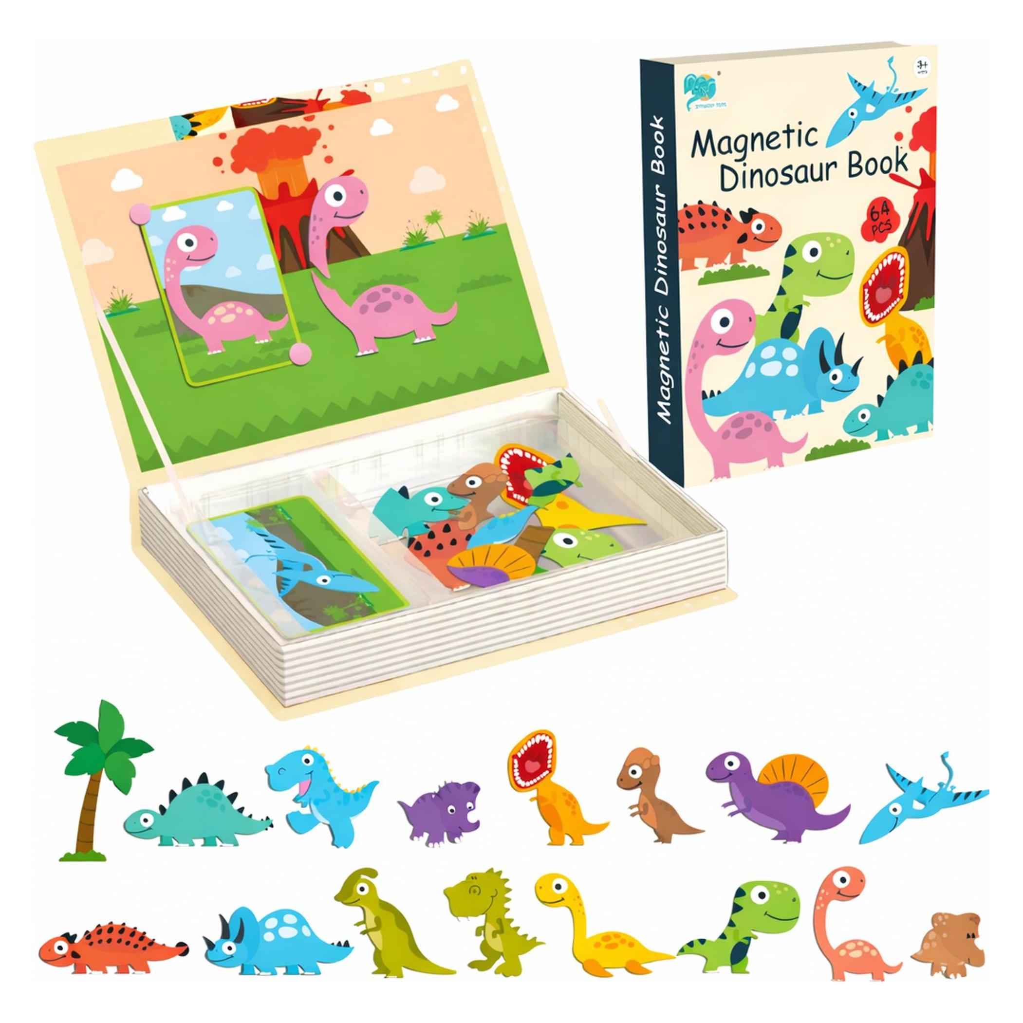 Extralink Toys Książka Układanka Magnetyczna Puzzle 64 El. Dinozaury (Extralink)