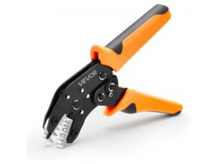 VEVOR Crimpzange Ratschenfunktion 0,25-4 mm², Kabelschuhzange mit Klaren Metrischen & AWG-Markierungen, Schnellverschluss, Presszange Einstellbarer Anpressdruck für Mehrere Anschlüsse