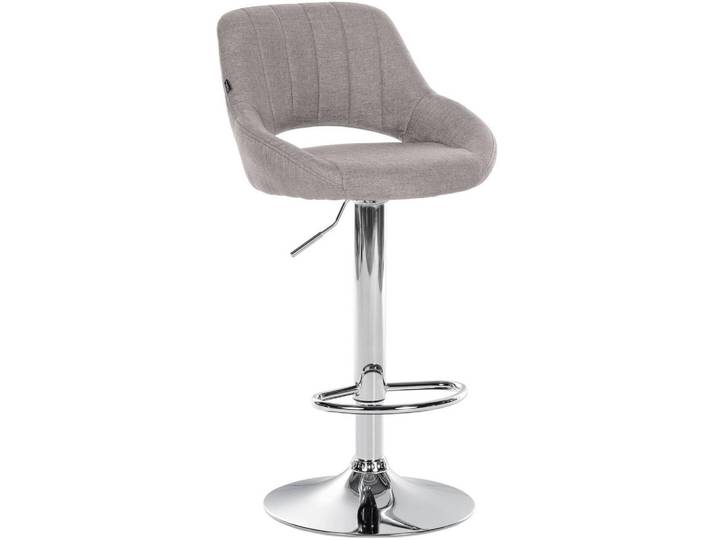 CLP Barhocker Stoff Grau, Metall, 47x85x48 cm, Esszimmer, Barmöbel, Barhocker