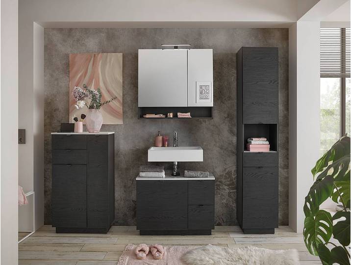 Armoire midi 60 x 106 x 32cm Noir/Noir