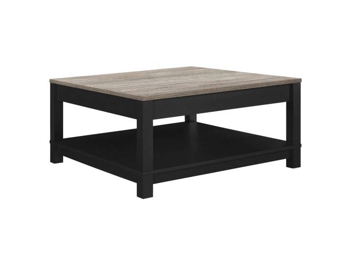 Mid.you Couchtisch Carver, Schwarz, Metall, quadratisch, eckig, 90x44x90 cm, Stauraum, Wohnzimmer, Wohnzimmertische, Couchtische, Couchtische mit Stauraum