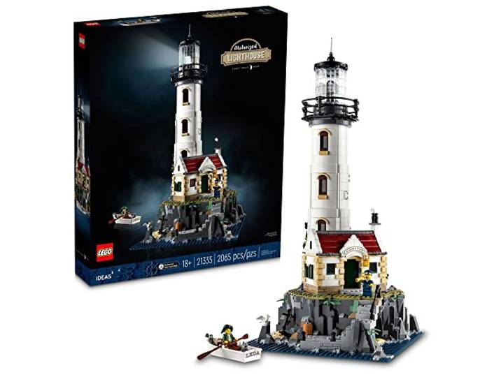 LEGO Ideas Motorized Lighthouse 21335 - Modellbausatz für Erwachsene, komplett mit drehbaren Lichtern, urigem Häuschen und Einer geheimnisvollen Höhle, kreative Geschenkidee
