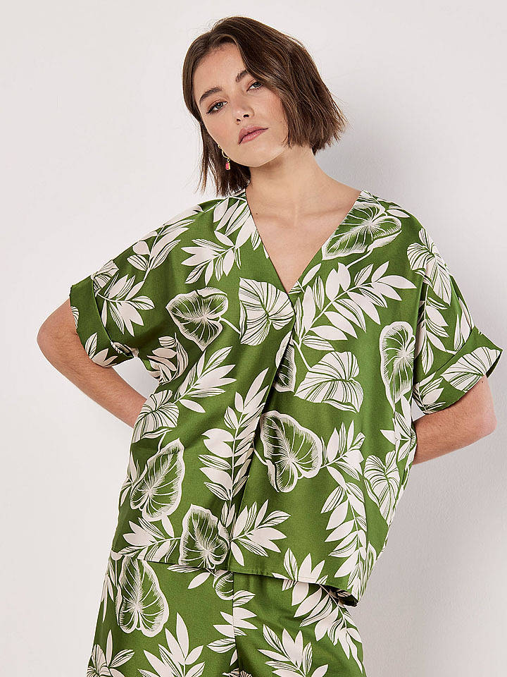 Apricot Bluse in Grün - L