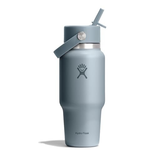 Hydro Flask Wide Flex Straw Travel Bottle 710 ml – Shale Gray – Geïsoleerde Lekdichte Drinkfles met Rietjesdop