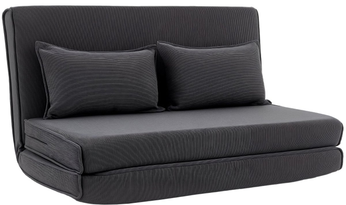 FloraGrace Slaapbank 2-Zits - Ribfluweel - Donkergrijs - Verstelbare Rugleuning en 3-in-1 Design