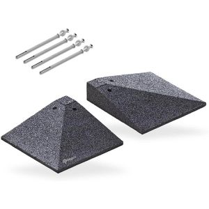 bepco Bordsteinrampe ES06S4, Eckelemente aus Gummigranulat, 25 x 25 x 6cm (B/L/H), mit Befestigungsset, Tragkraft 5000kg