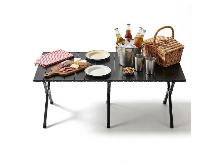 Campingtisch klappbar 120 x 60 cm Schwarz