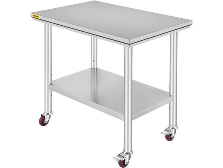 Table de Travail en Acier Inoxydable - VEVOR - 91x60 cm - Préparation alimentaire NSF - Poste de travail utilitaire