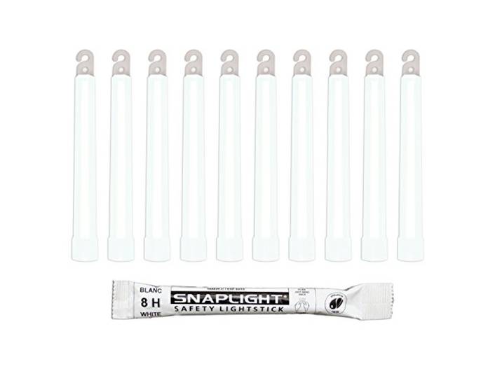 Cyalume SnapLight Knicklichter in weiß (500-er Pack) - 15 cm Glow Sticks mit Haken am Ende - ultra helle Light Sticks mit einer Leuchtdauer von 8 Stunden, Militärtauglich, REACH-konform