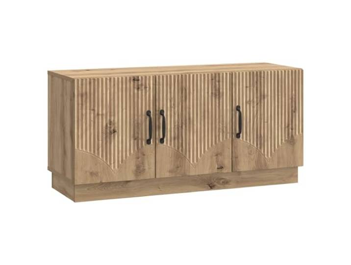 Favemtsl TV-Schrank Artisan-Eiche 99x34,5x47 cm Holzwerkstoff Kompakte TV-Anlage für Wohnzimmer und Schlafzimmer mit Kabeldurchführung und 3 Klapptüren für aufgeräumten Stauraum.