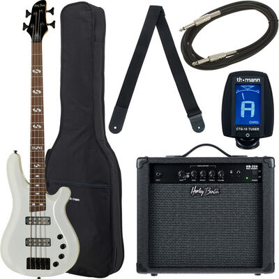 Harley Benton B-450 White Bundle 1 Blanc haute brillance