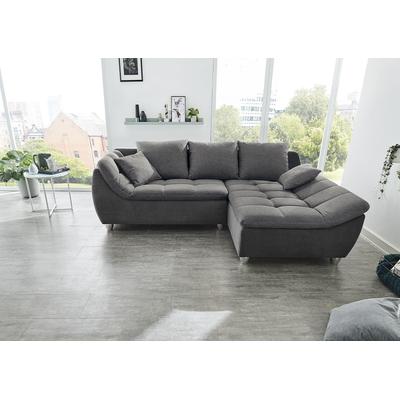 Ecksofa JOCKENHÖFER GRUPPE "Genua L-Form, B: 250 cm", grau (dunkelgrau, grau), B:250cm H:92cm T:179cm, Korpus: 100% Polyester;Zierkissen: 100% Polyester, Sofas, Ecksofa, mit 2 Zierkissen