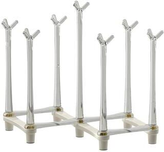 Shop Station Space Saving Coffee Mug Holder & Cup Drying Rack With Drain Tray white
