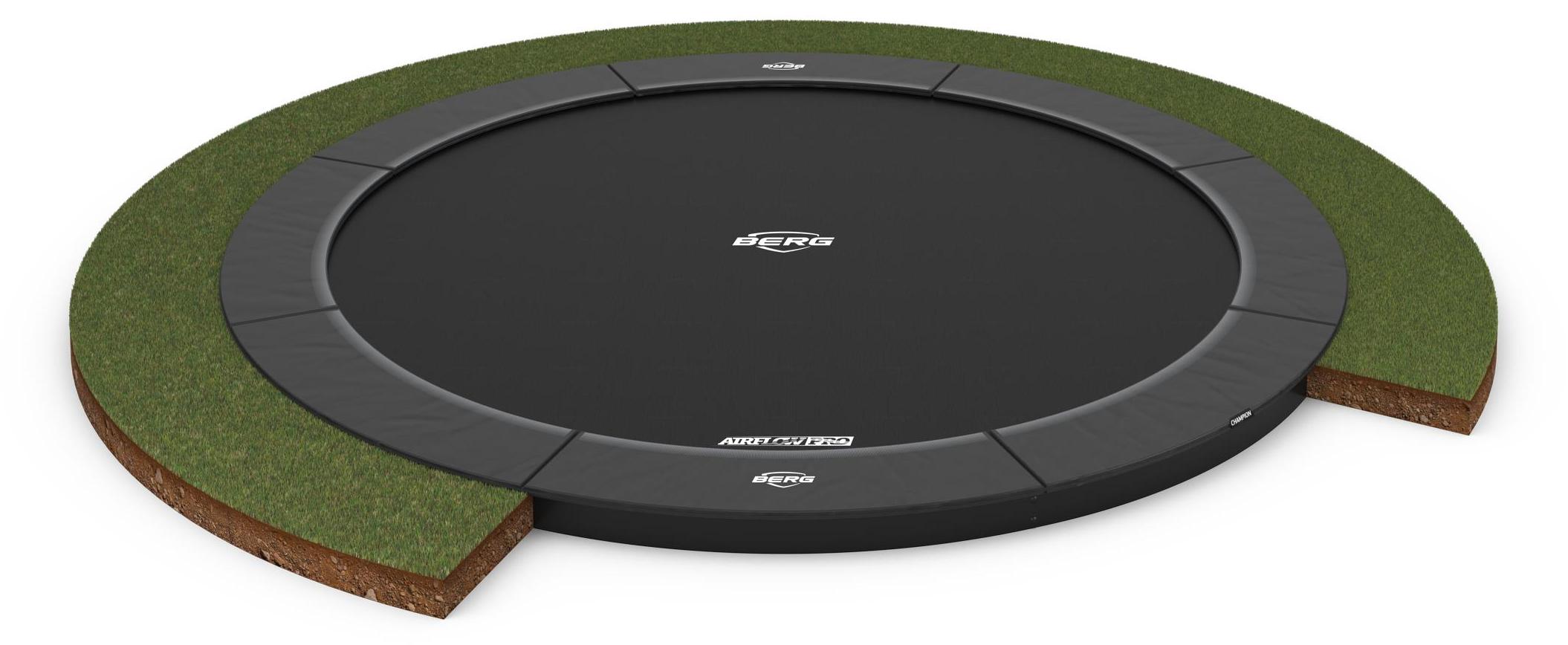 BERG SPORTS Trampolin Rund 430 cm Champion FlatGround Grey / grau