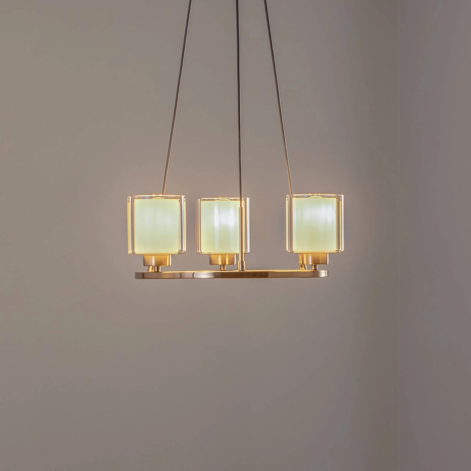 Lucea Accent Kroonluchter - Brons / Goud-messing - Dimbaar - Metaal en Glas