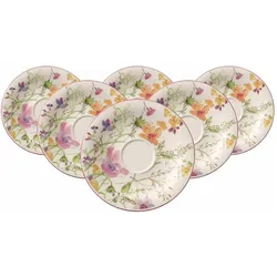Villeroy & Boch Multipack Mariefleur Basic Frühstücksuntertasse - 6 Stück, Untertasse, Mehrfarbig