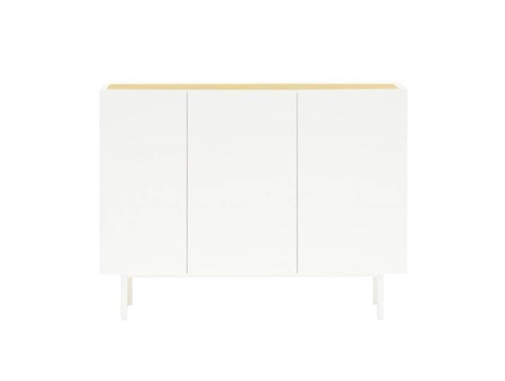 Buffet en bois 3 portes 3 tiroirs l110cm - blanc