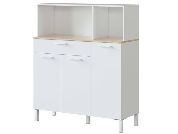 Loungitude Buffet\, Bois\, Blanc/chêne\, L108 x P40 x H126cm FOCUI9930A