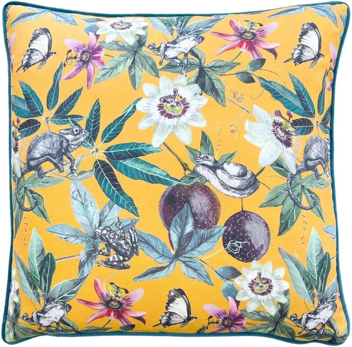 Tropics Wild Passion Creatures Kussenhoes, Geel
