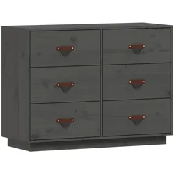 vidaXL Sideboard Grau 100x40x75 cm Massivholz Kiefer