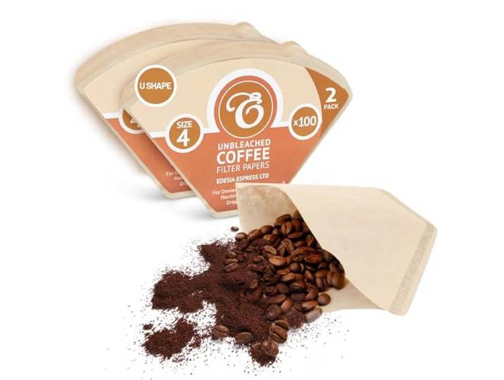 EDESIA ESPRESS – 200 Kegelförmige Kaffeefilter aus Papier – Kaffeefilter Nr.4 für Manuelle Kaffeemaschine, Pour-Over und Sanftes Brühen – Größe 4 Braun