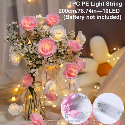 Uplift Treasures Rose Flower LED Fairy String Lights For Home And Party Decor 3
