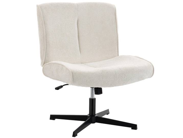 Homcom Sessel Polyester Cremeweiß, Metall, Füllung: Schaumstoff, 63x90x75 cm, Esszimmer, Stuhl, Armlehnstühle