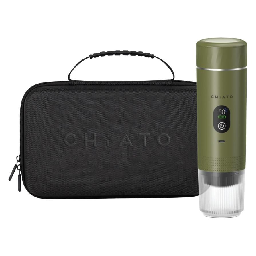 CHiATO brewPLAY Smart Traveller Tragbares Reisekaffeemaschinen-Set - Grün (ChiportbrewGreenSet)