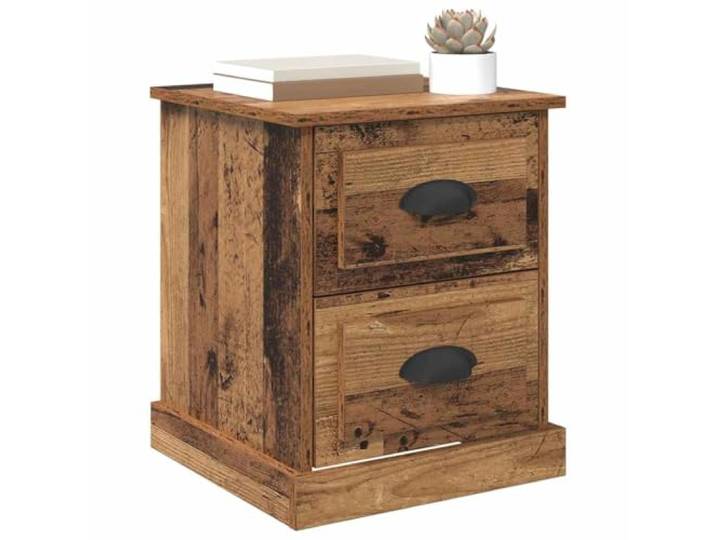 KTHLBRH Nachttisch aus Holz, 2 Stück, 39 x 39 x 47,5 cm Kompaktes Design, Schubladen mit matten Griffen, rustikaler Look, Schlafzimmer