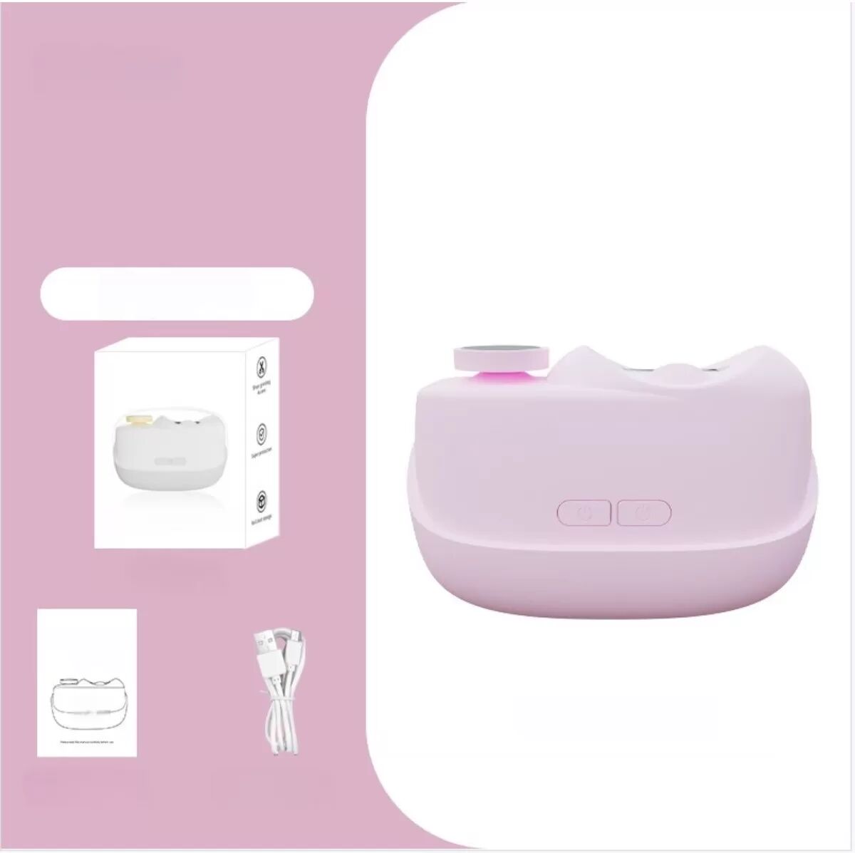 INF Elektrischer Nagelknipser: Automatischer Nageltrimmer & Schleifer mit LED-Licht Rosa