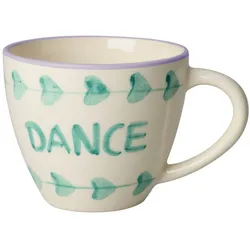 RICE Jumbo Keramiktasse - Handbemaltes DANCE Design, H 8 cm, Ø 10 cm, 420 ml