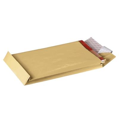 mayer-network 30002647 10er Faltentaschen Recycling - B4, ohne Fenster, 20 mm-Falte, Klotzboden, haftklebend, 130 g/qm, braun