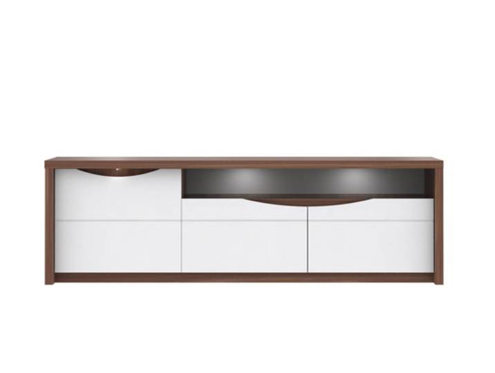 Meuble tv Saint tropez noyer/blanc brillant - Basika