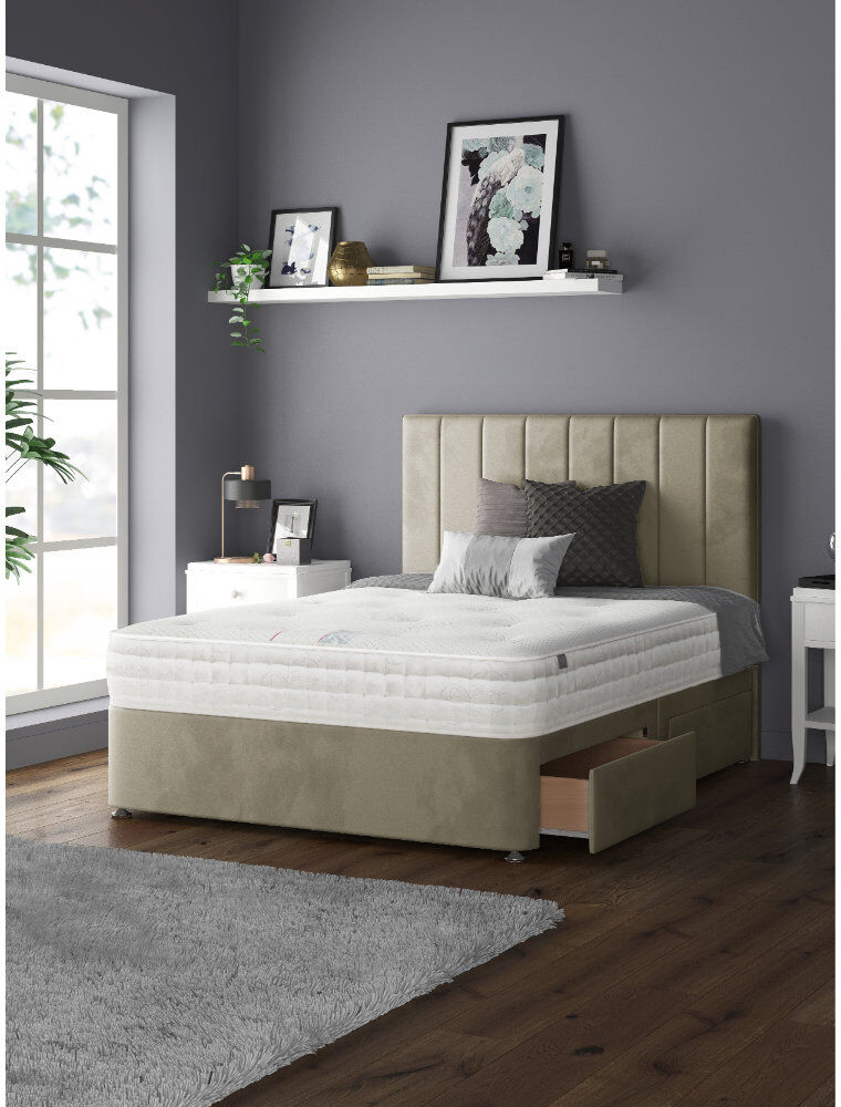 Fairmont Park Hedley Upholstered Drawers Bed Coffee Double (4'6)