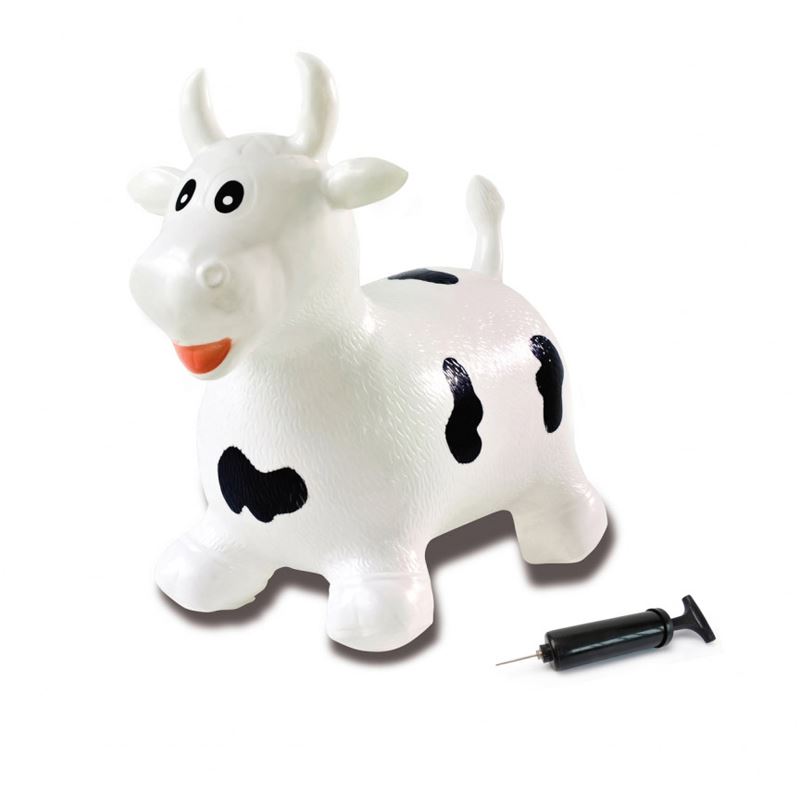 Jamara Hüpftier Kuh mit Pumpe, weiss/schwarz