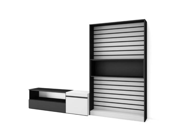 Ensemble Meuble TV Meuble Salon Complet 260x35x186cm Pour les TV jusqu'à 65  Blanc RF2543