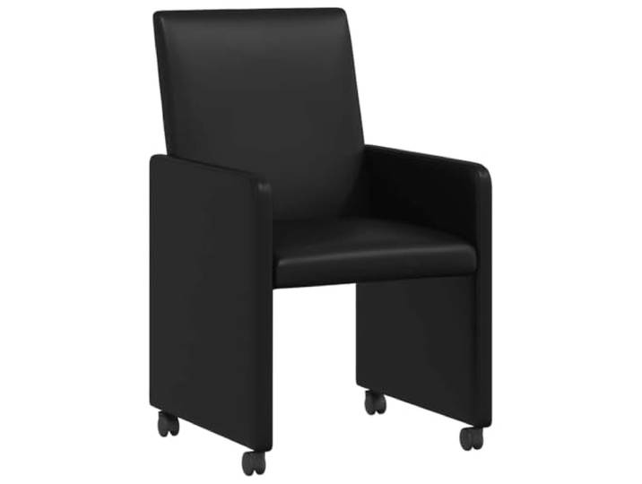 Todiikf 2er Set Esszimmerstühle mit Rollen Armlehne Schwarz 57x66x94 cm Flexible Küchenstühle mit Armlehnen und Rollen für Essen und Arbeiten im modern gestalteten Essbereich oder Büro.