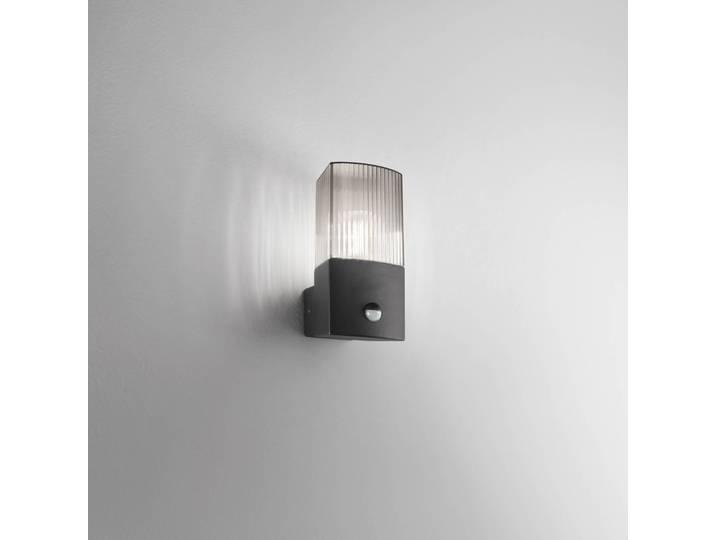 INTEC Außenwandlampe DARK, anthrazit/rauchgrau, Edelstahl, Sensor Dark, schwarz, Edelstahl, Modern, Wandlampe