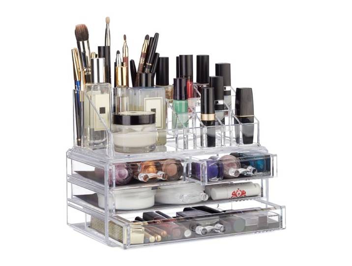 Relaxdays Make Up Organizer mit 4 Schubfächern