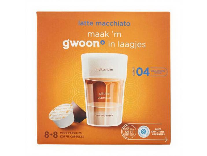 G'woon Latte Macchiato Koffiecapsules - 16 stuks